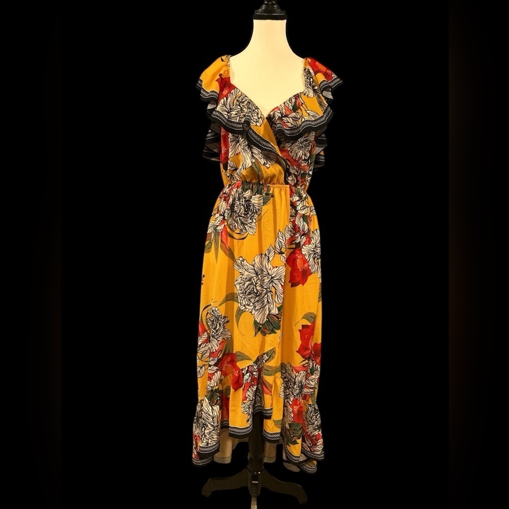 Jealous Tomato Yellow Ruffled Midi Dress